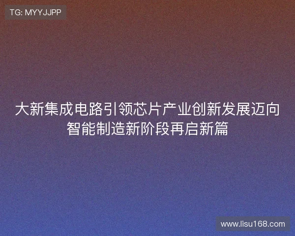大新集成电路引领芯片产业创新发展迈向智能制造新阶段再启新篇